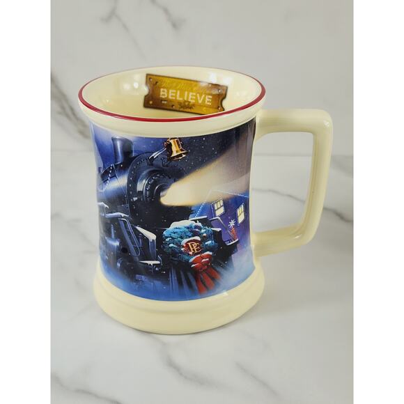 The Polar Express Coffee Mug Tea Cup 16oz Christmas 4 1/4" Warner Bros 3D x3 - Picture 2 of 16